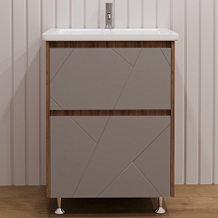 Stella Polare Тумба под раковину Рене 60 дуб вотан/серый – фотография-2